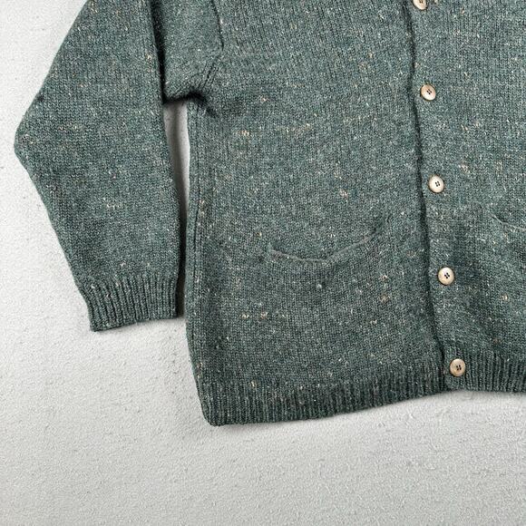 Pringle Cardigan Men’s Large Green Wool Blend V Neck Button Front - Picture 6 of 16